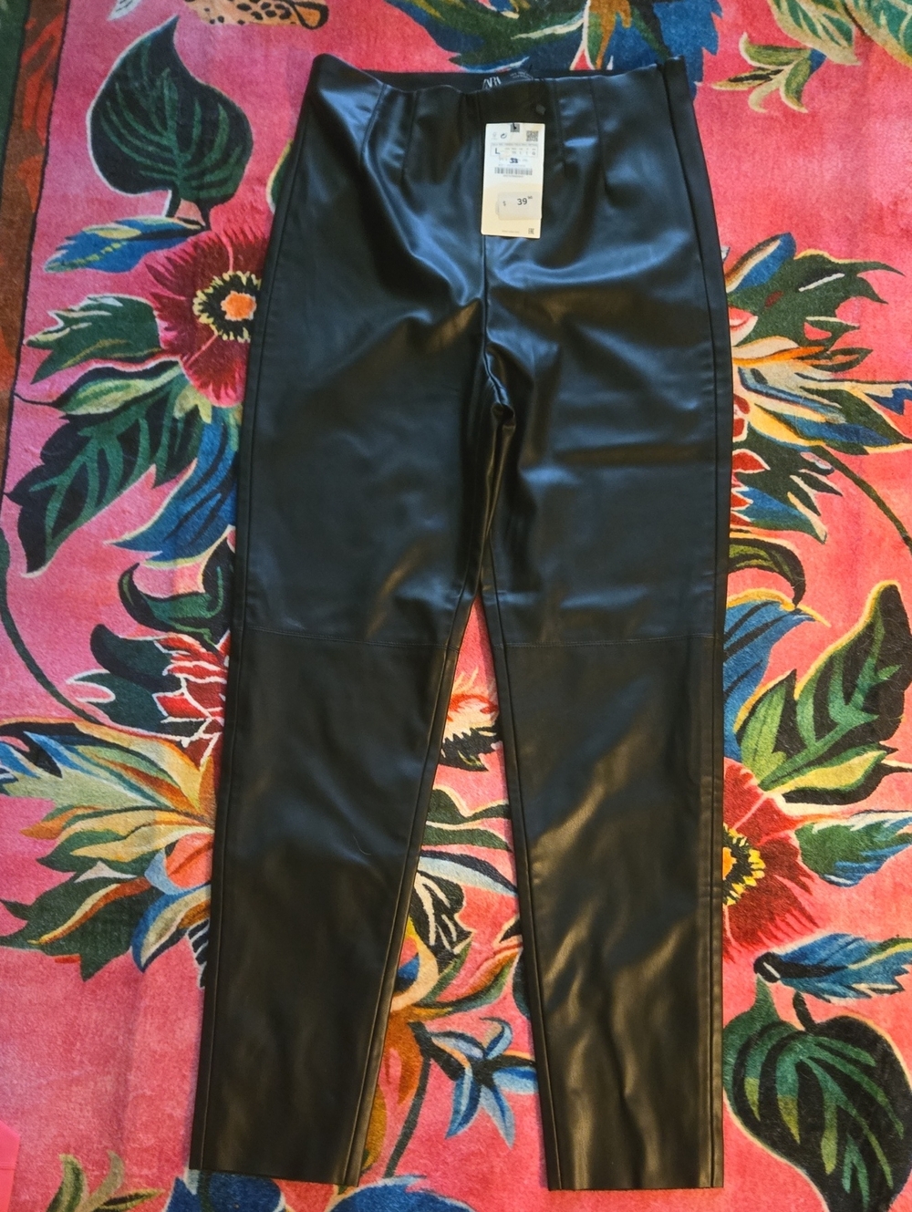 Black Faux Leather  Pants